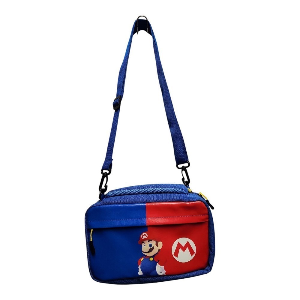 Nintendo Super Mario Bros Kids Blue Red Crossbody Travel Case Gaming Bag
